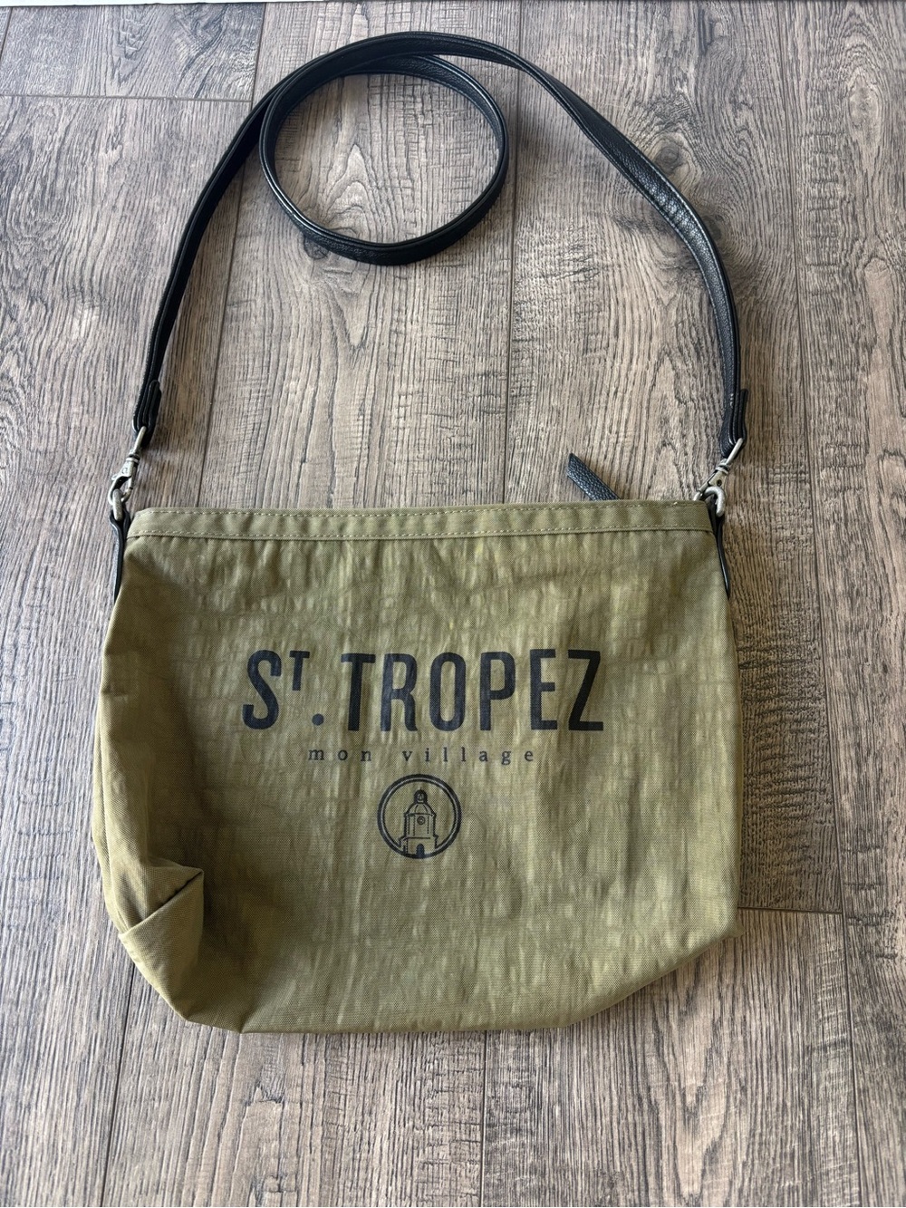 Kiwi St. Tropez Olive Green Crossbody with Black Strap